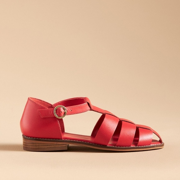 Anthropologie Pilcro Red Fisherman Sandals - Picture 1 of 7